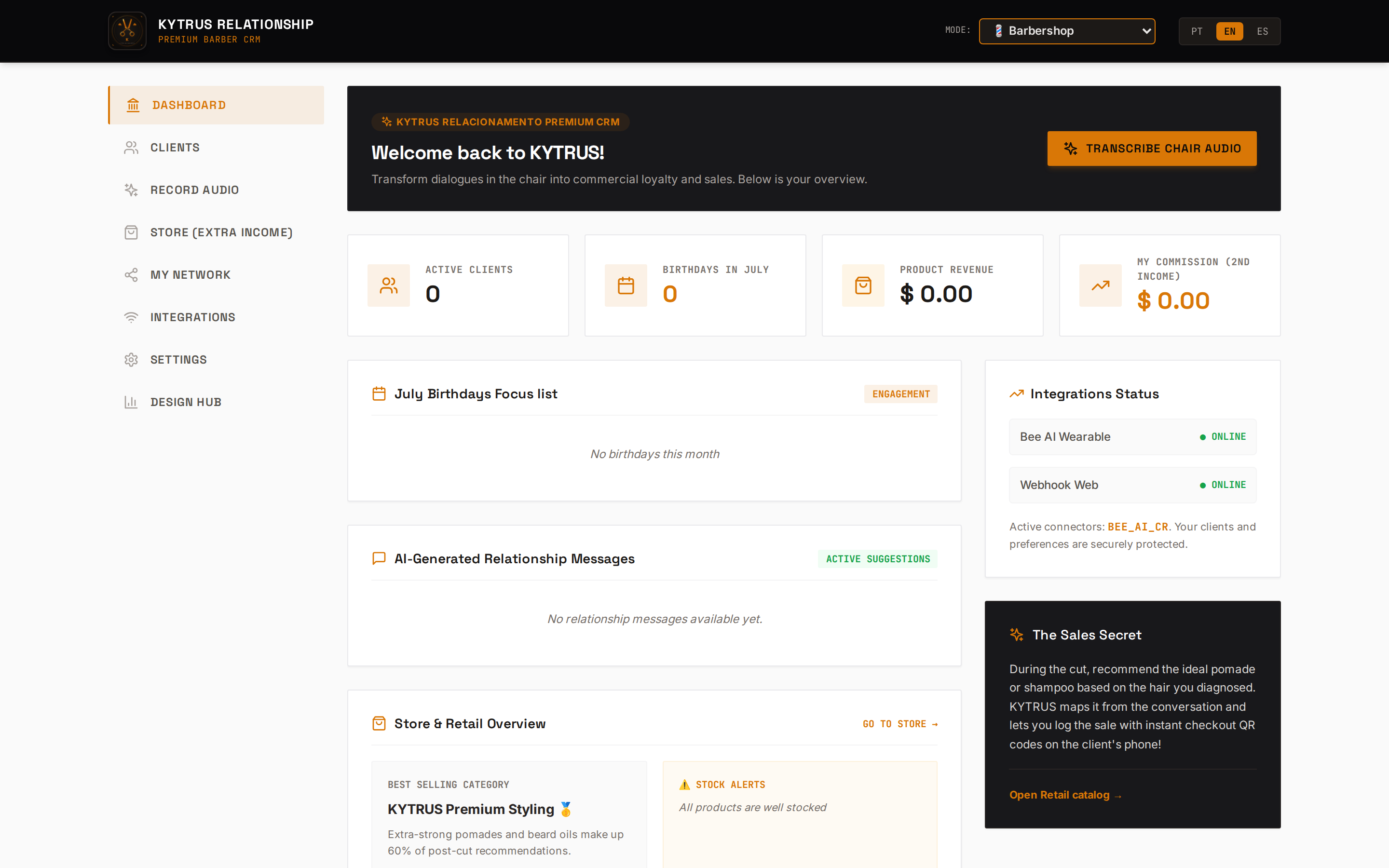 KYTRUS dashboard
